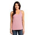 District Made Ladies' Mini Stripe Gathered Racerback Tank Top